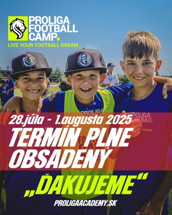 Termín plne obsadený - 28.júla - 1.augusta 2025 Denný Futbalový Kemp Trenčín
