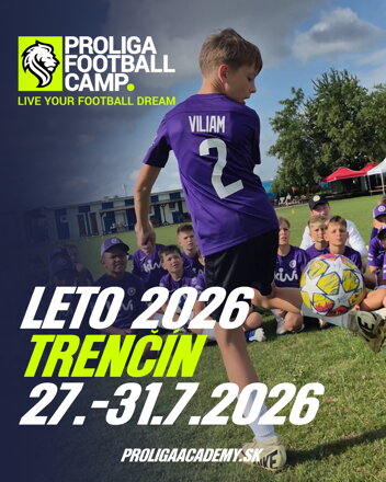 Proliga Football Camp 2026 – Denný kemp (1. turnus) Trenčín Záblatie | 27.–31.7.2026