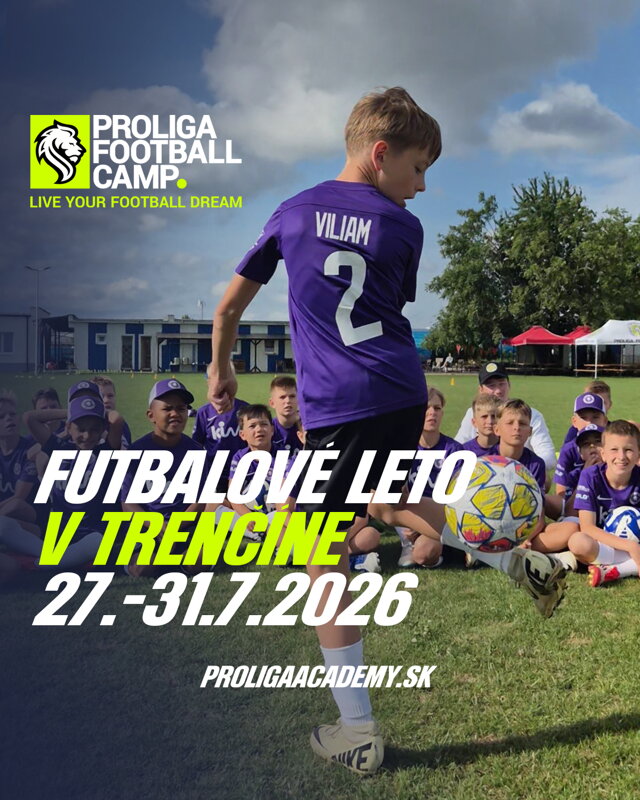 Proliga Football Camp 2026 – Denný kemp (2. turnus) Trenčín Záblatie | 27.–31.7.2026