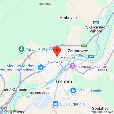 Google map: KiWI ZONE, Kasárenská 2404, Zlatovce, 911 05 Trenčín